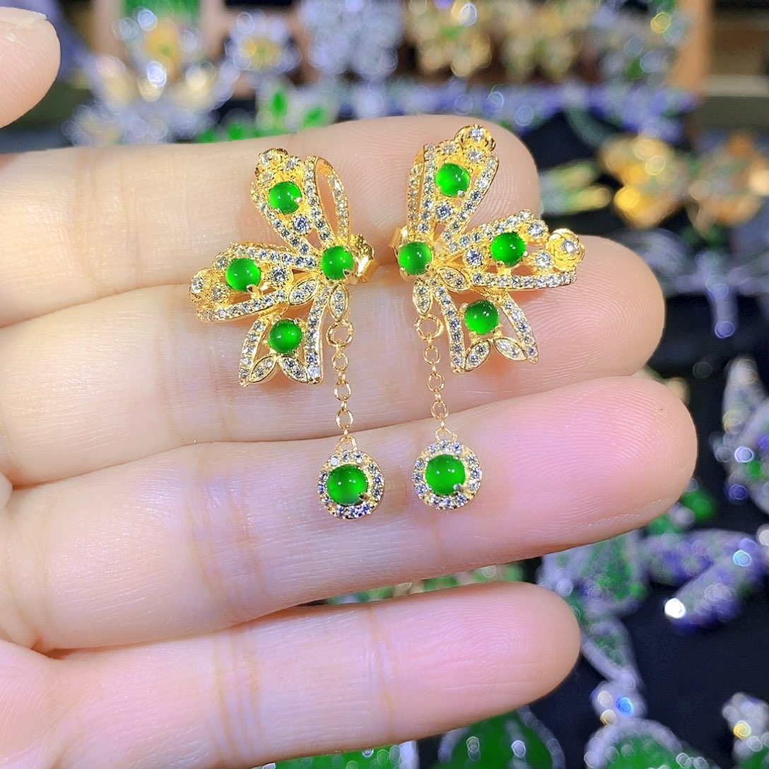 吊坠(不含链)银S925镶嵌翡翠