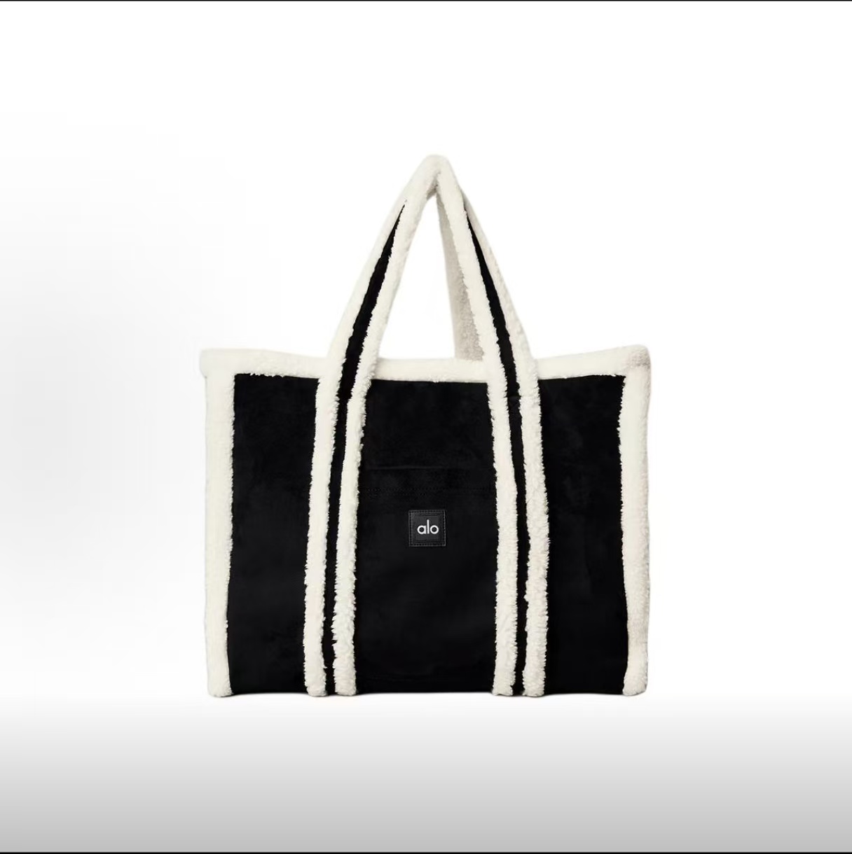 ALOyoga托特包瑜伽包大容量羊羔绒拼色单肩包百搭休闲子母包大包