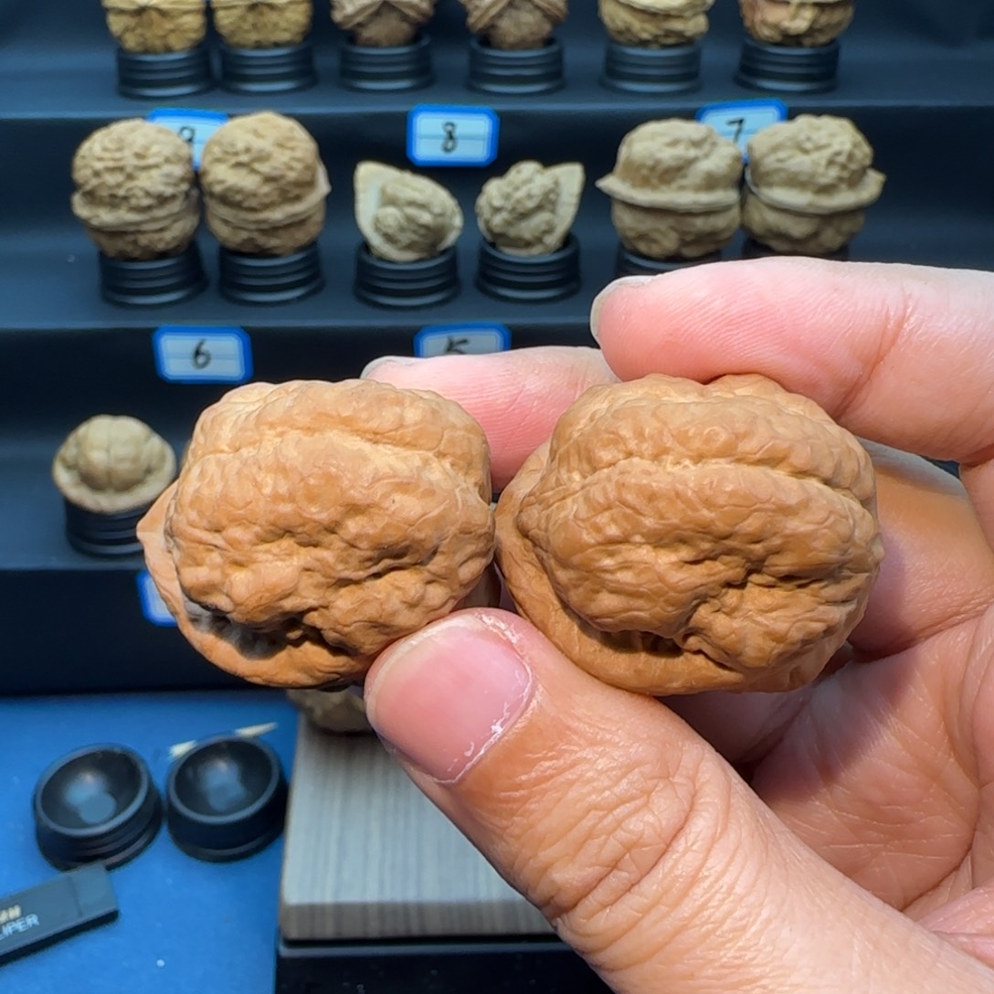 笑***！桃核把件大羊头蟾