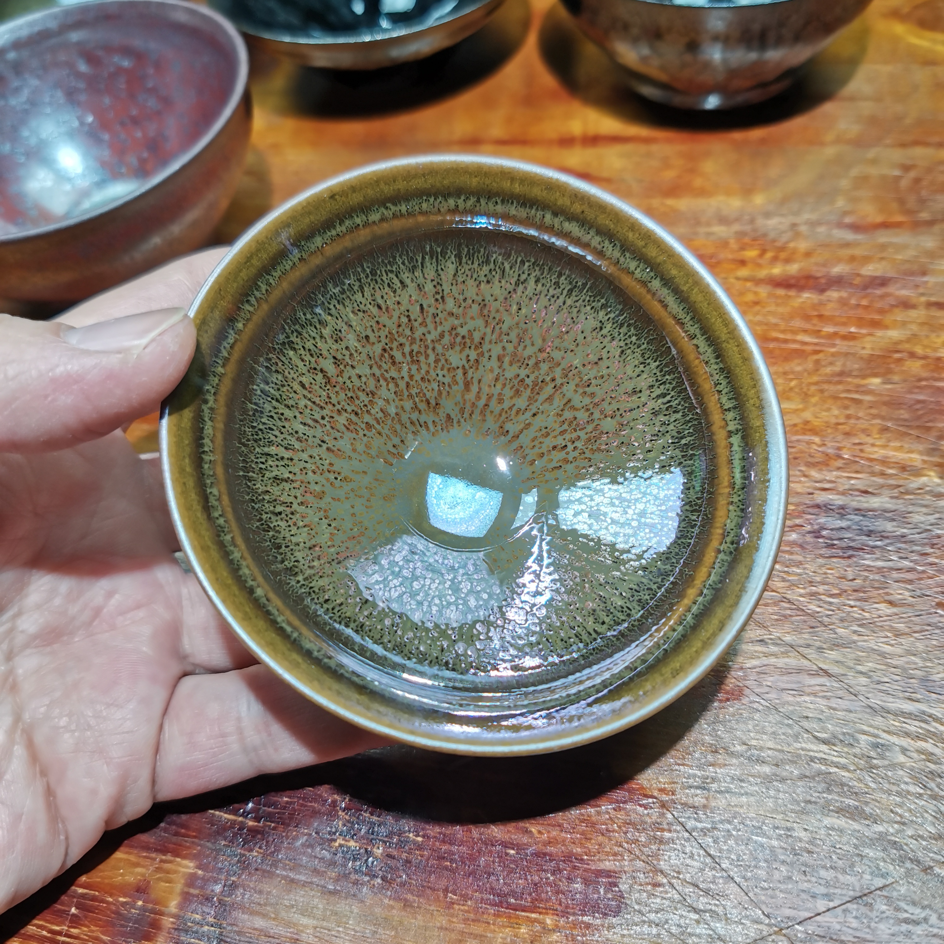 罗云和水母油滴 建窑建盏原矿主人杯茶盏
