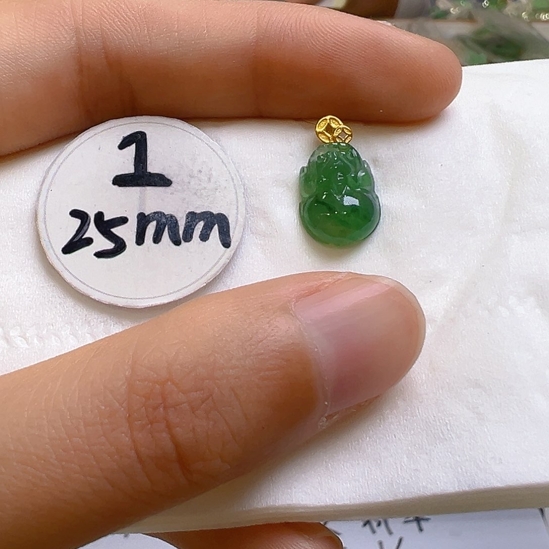 翡翠吊坠(不含链)18K金镶嵌翡翠