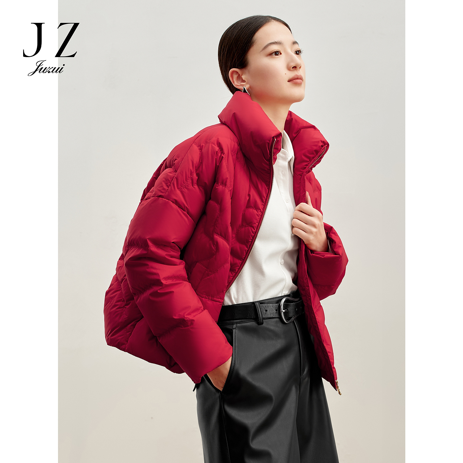 【小余专属】商场同款JZ玖姿JWDD03303芍药花绗线短款羽绒女冬款
