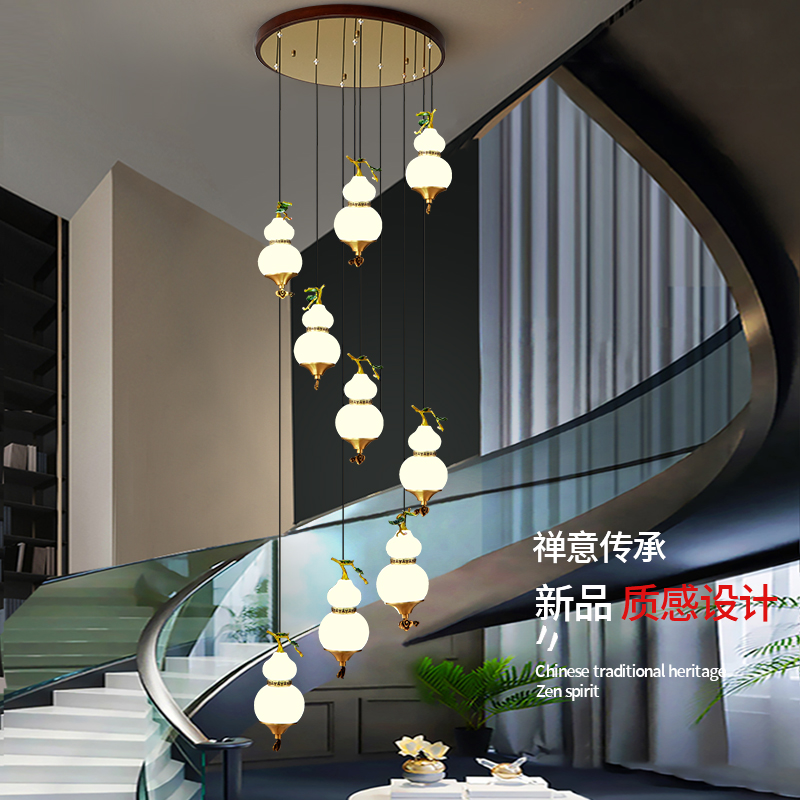新中式全铜小吊灯餐厅吧台客厅背景墙卧室床头走廊过道国风全铜灯