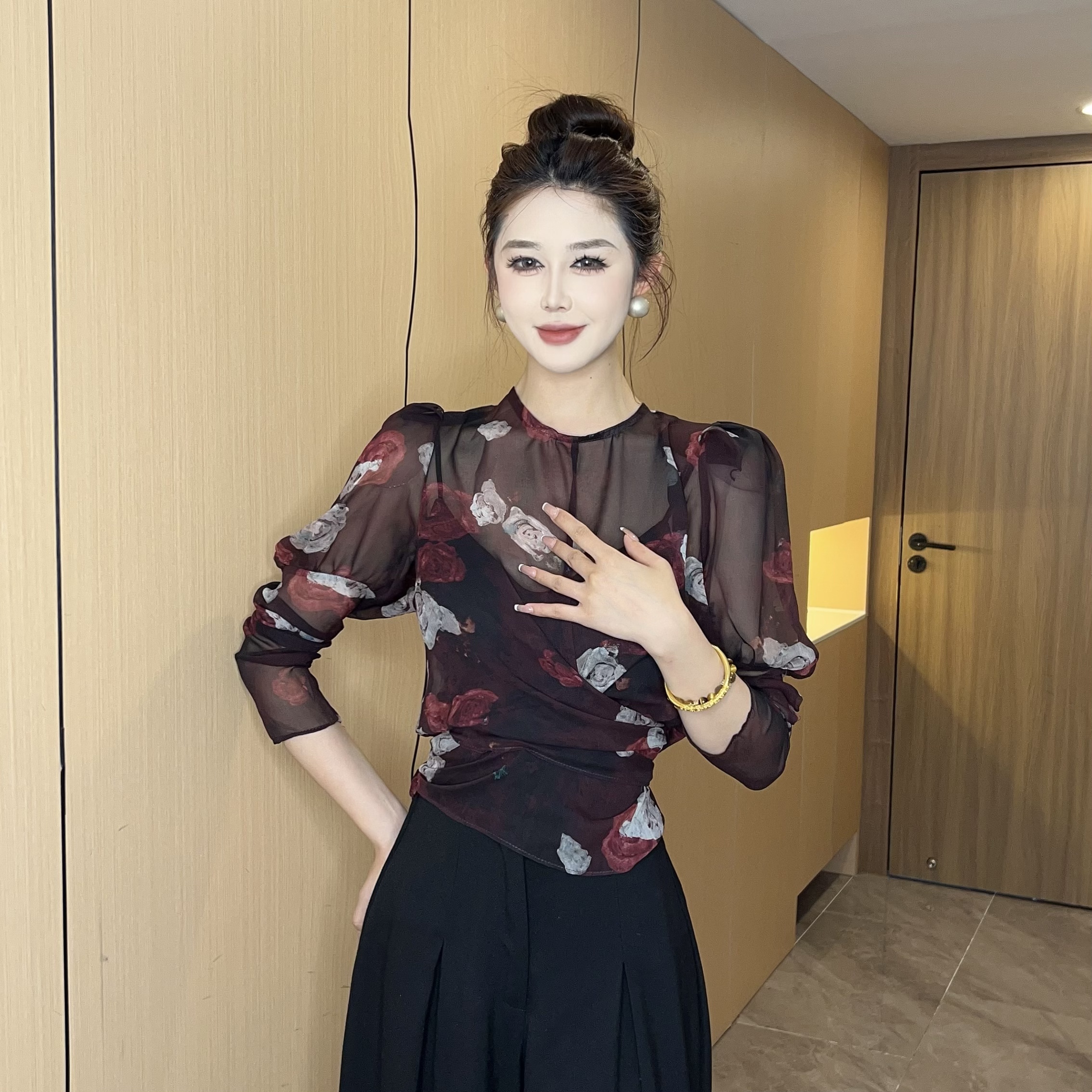 【MD原创·宵夜】2025春季新款气质百搭印花花色时尚春夏显瘦衬衫