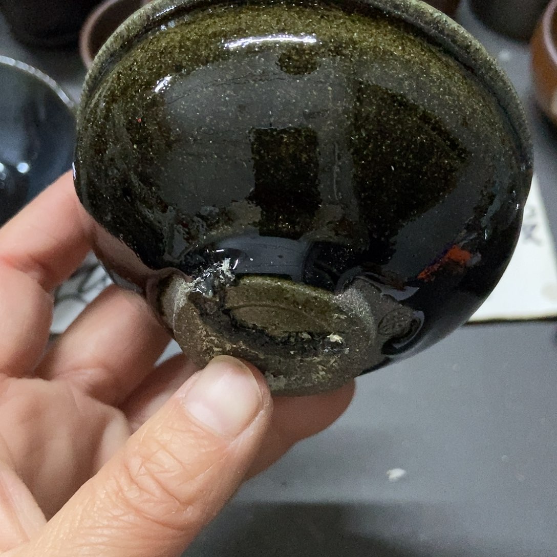 茶盏978 建窑建盏微瑕磨底