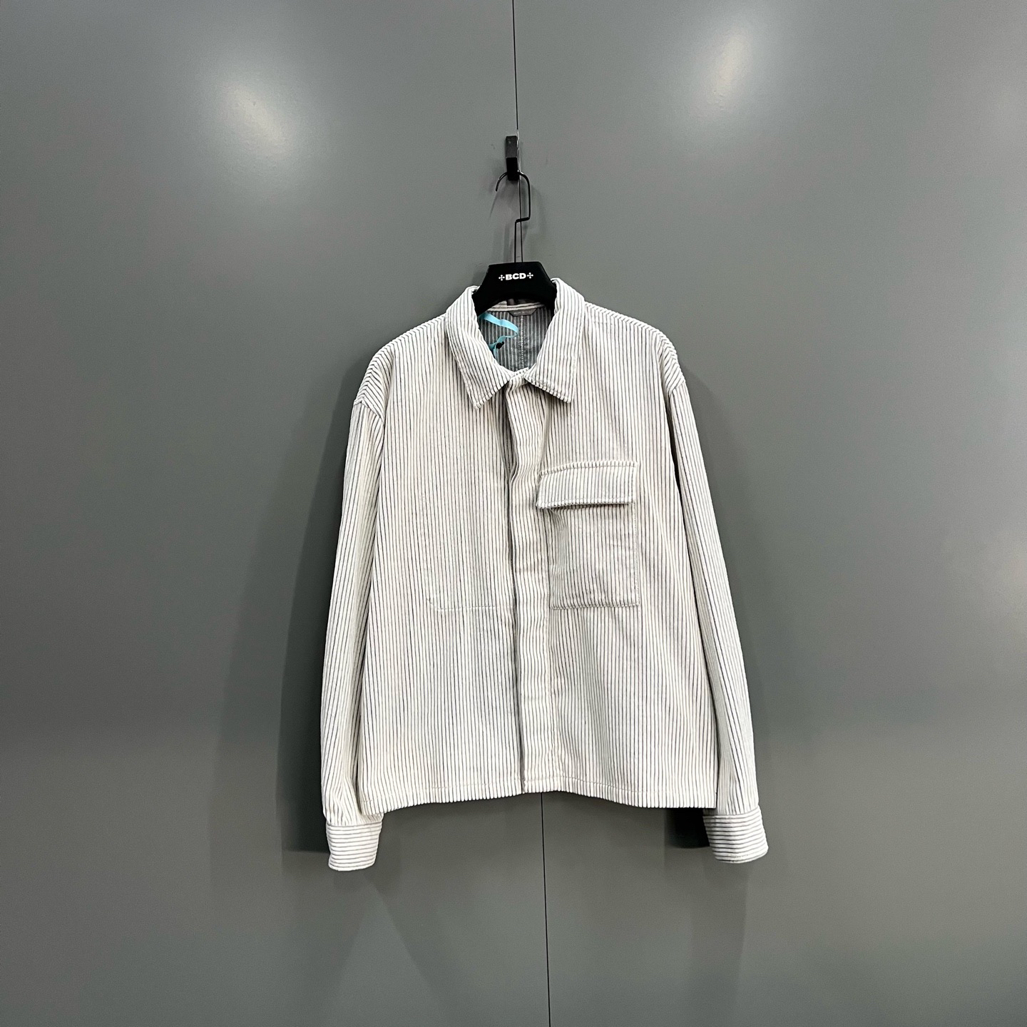 99新 DIOR/迪奥 ab1210 207652 条纹植绒衬衫 52码
