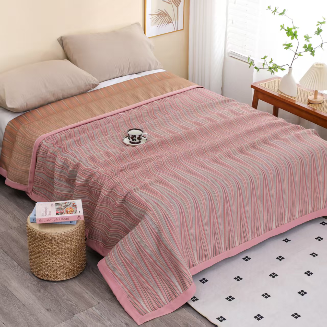 【床盖-加大卡米拉】230*250cm轻奢多功能四季床盖