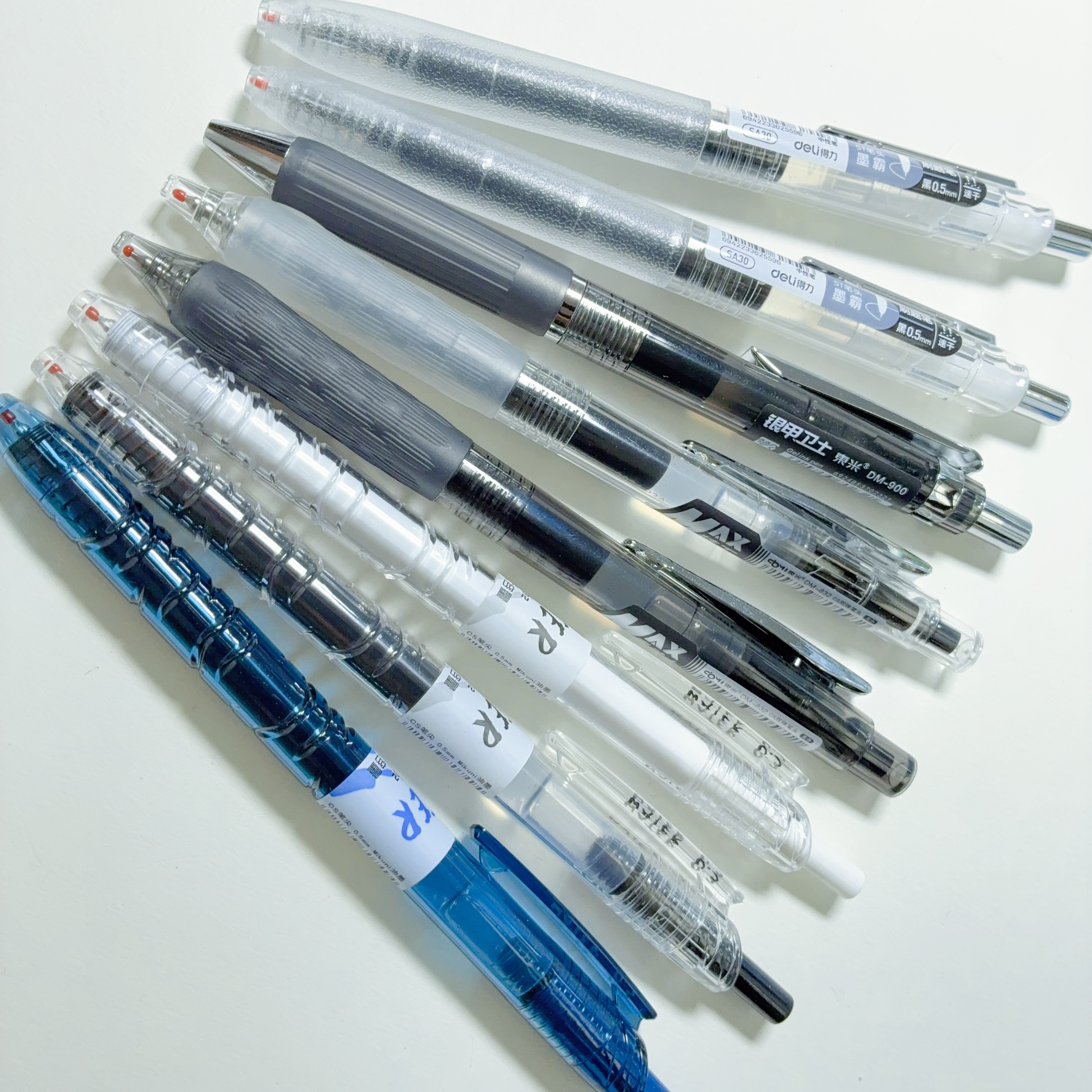 【共8支黑墨】得力SA30墨霸2+银甲1+精工MAX 2+宝特瓶3