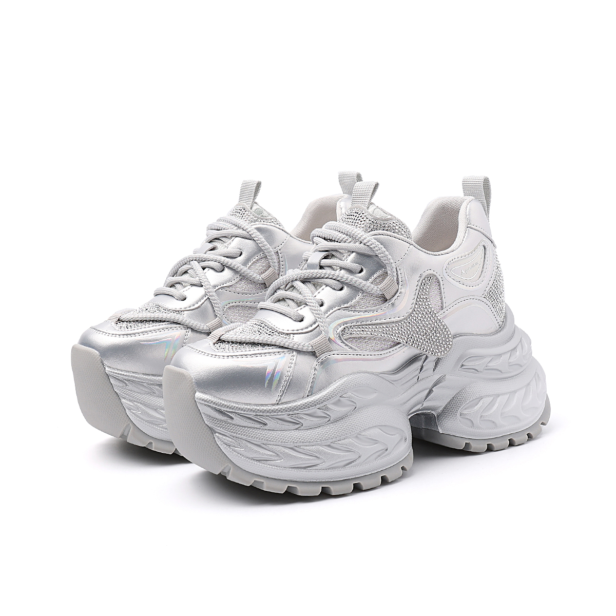 增高10CM2025春季新款女鞋时尚百搭厚底小个子休闲老爹鞋3817