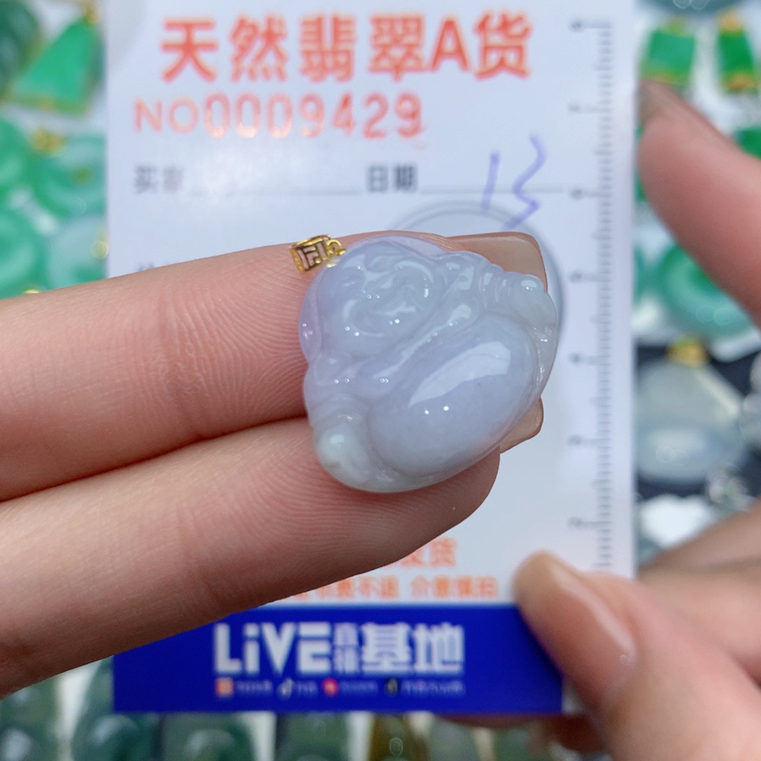 翡翠颈饰18K金镶嵌佛公