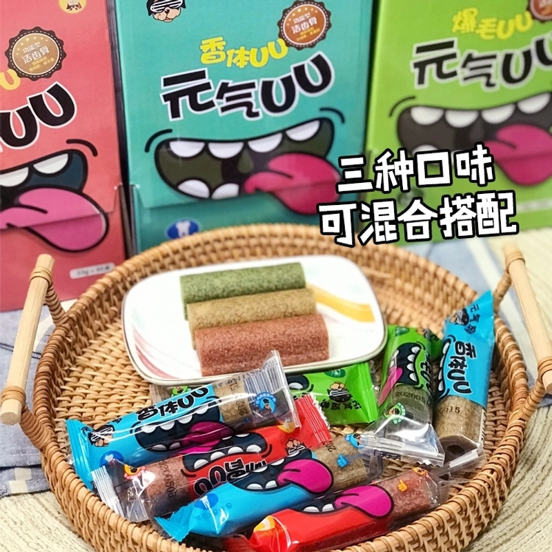 宠物元气UU干净磨牙棒组合填充一盒30支洁齿骨犬种