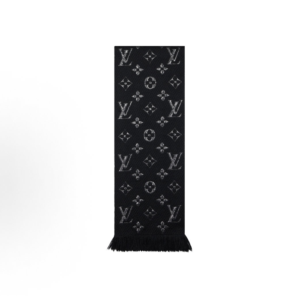 99新 LouisVuitton/路易威登 黑色印花围巾/175*30/A05507