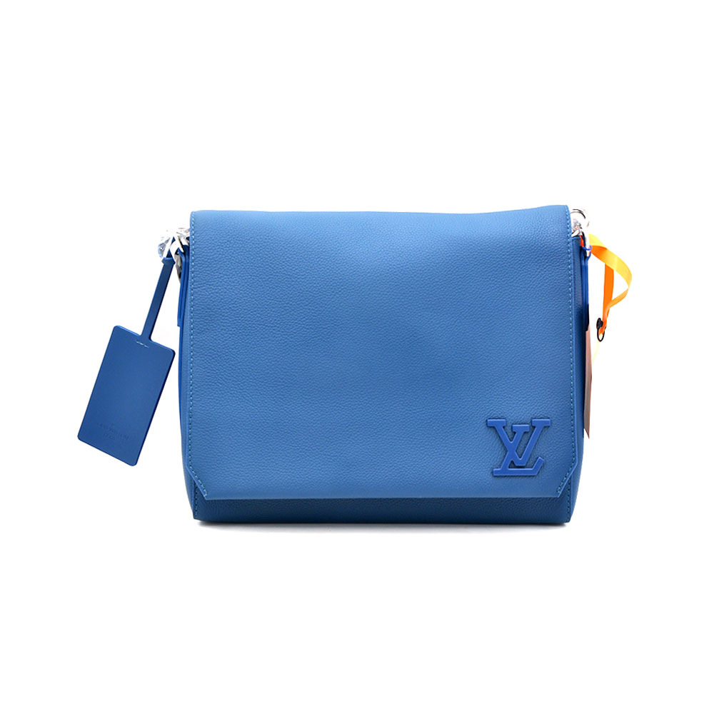 全新未使用 LouisVuitton/路易威登 雾霾蓝翻盖邮差包28＊23/08970