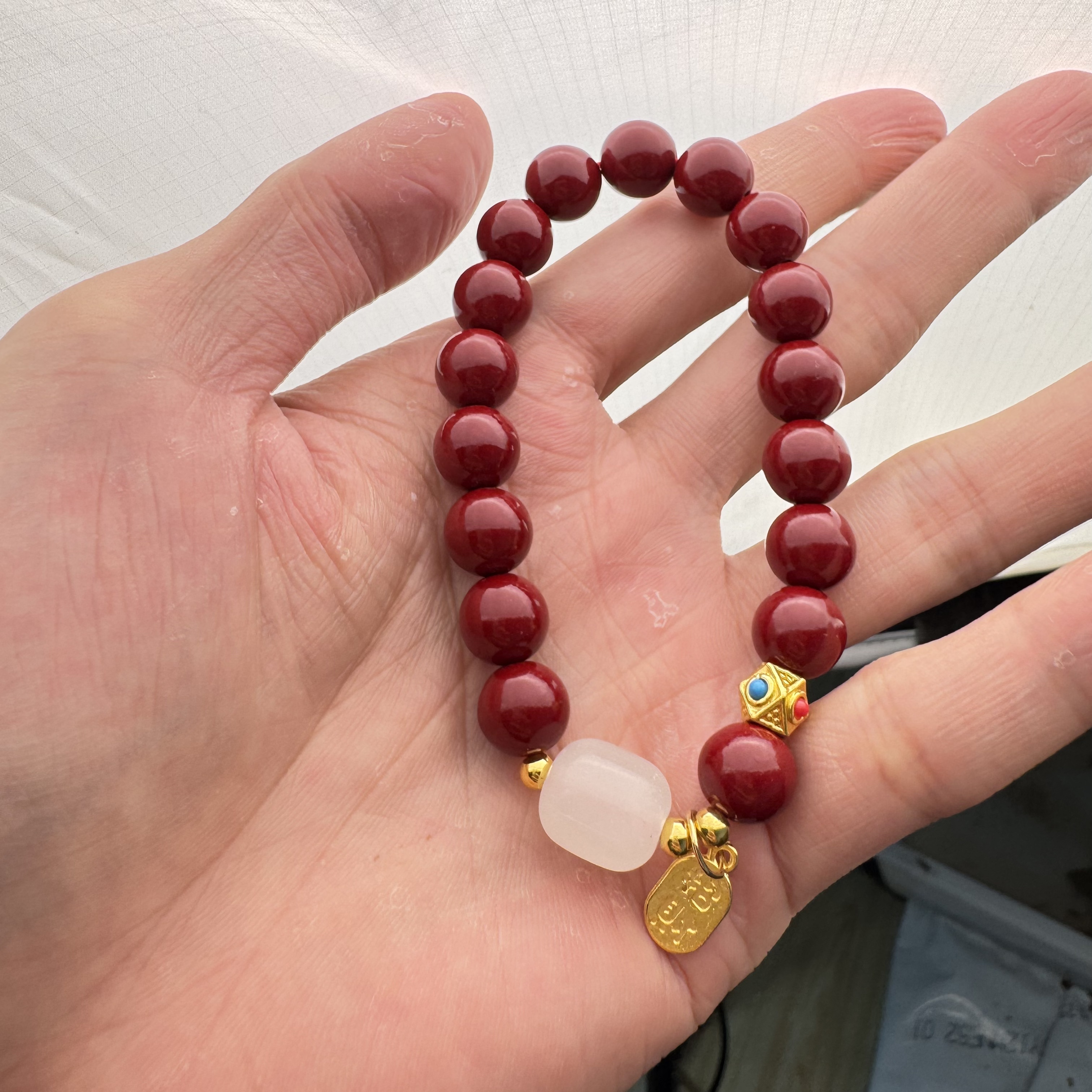 天然辰砂精挑搭配手串 无礼盒 Y628