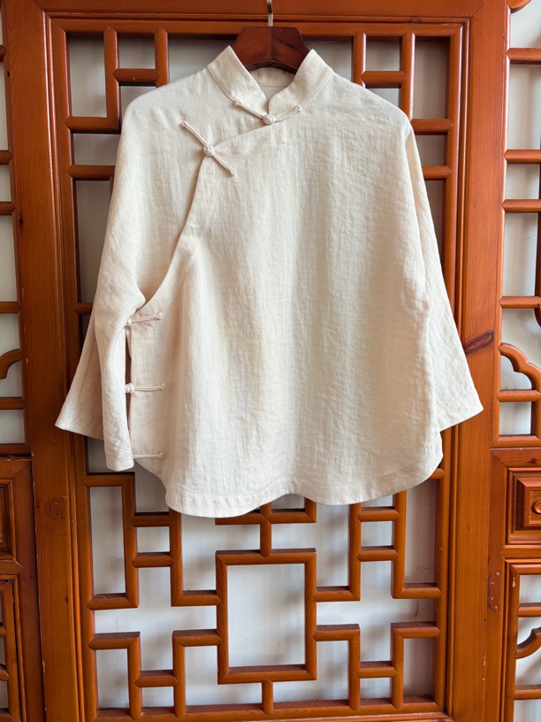 斜襟姐姐服波点净色时尚上衣