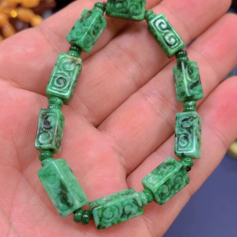 【闪购商品】翡翠手链未镶嵌指****花翡翠