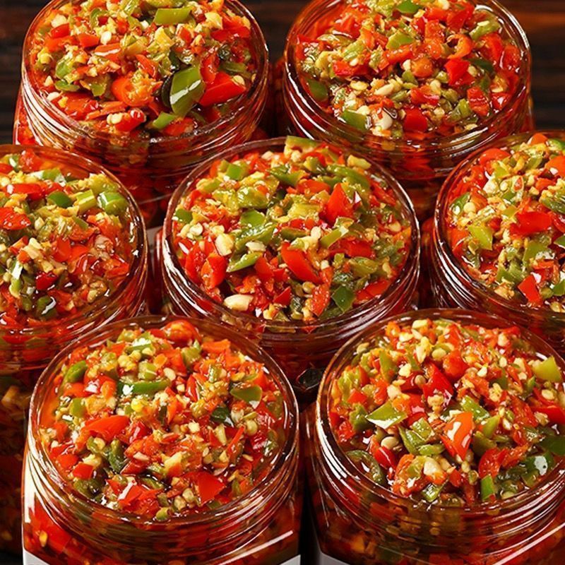 农家手工自制剁辣椒酱下饭神器无油0脂肪蒜蓉末香辣酱净含量300克