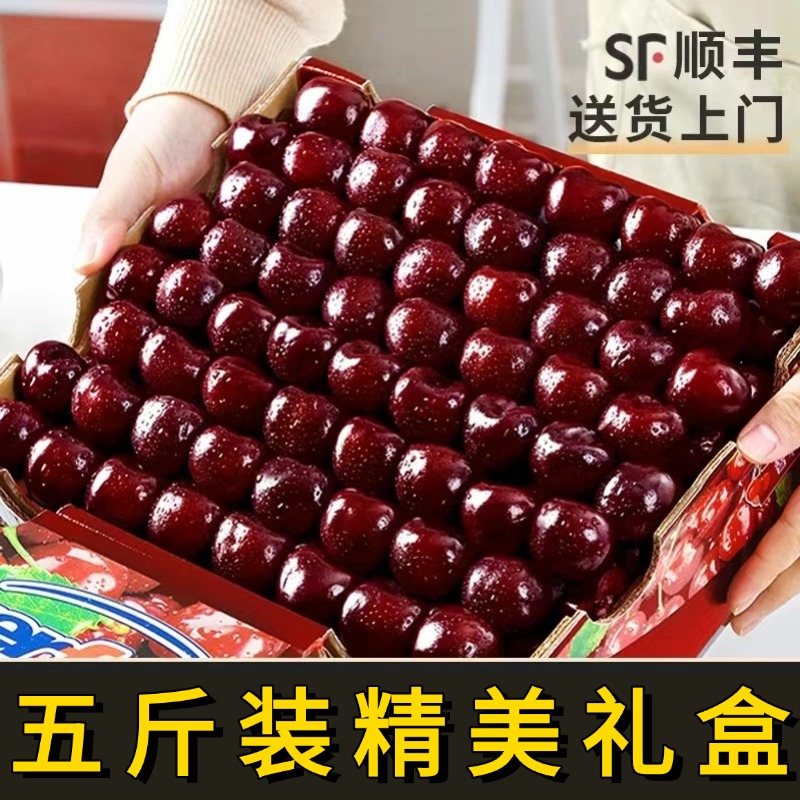 顺丰包邮大樱桃净重5斤J-4J香甜多汁脆甜新鲜海运2 内附果径卡