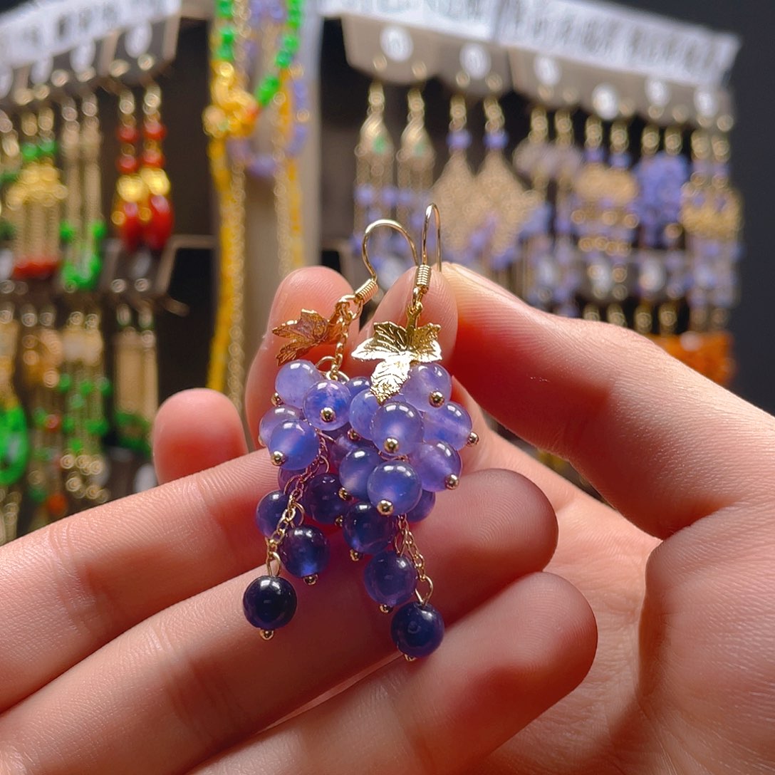 玛瑙/玉髓耳钉合金