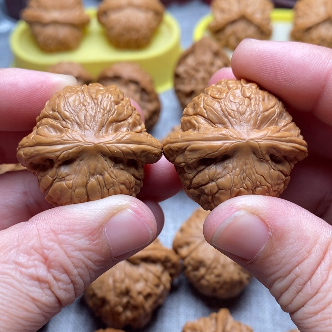 文玩核桃把件35全品乾隆磨红皮