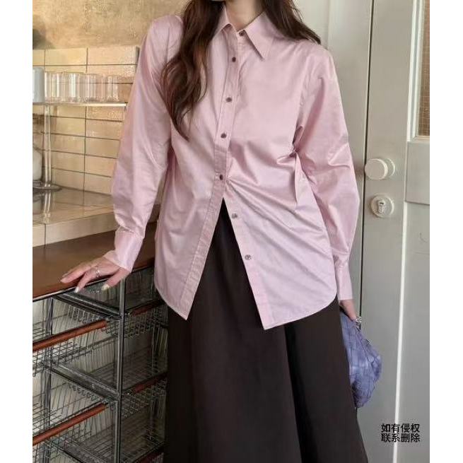 『朱小姐』新款收腰时髦百搭长袖衬衫 G275