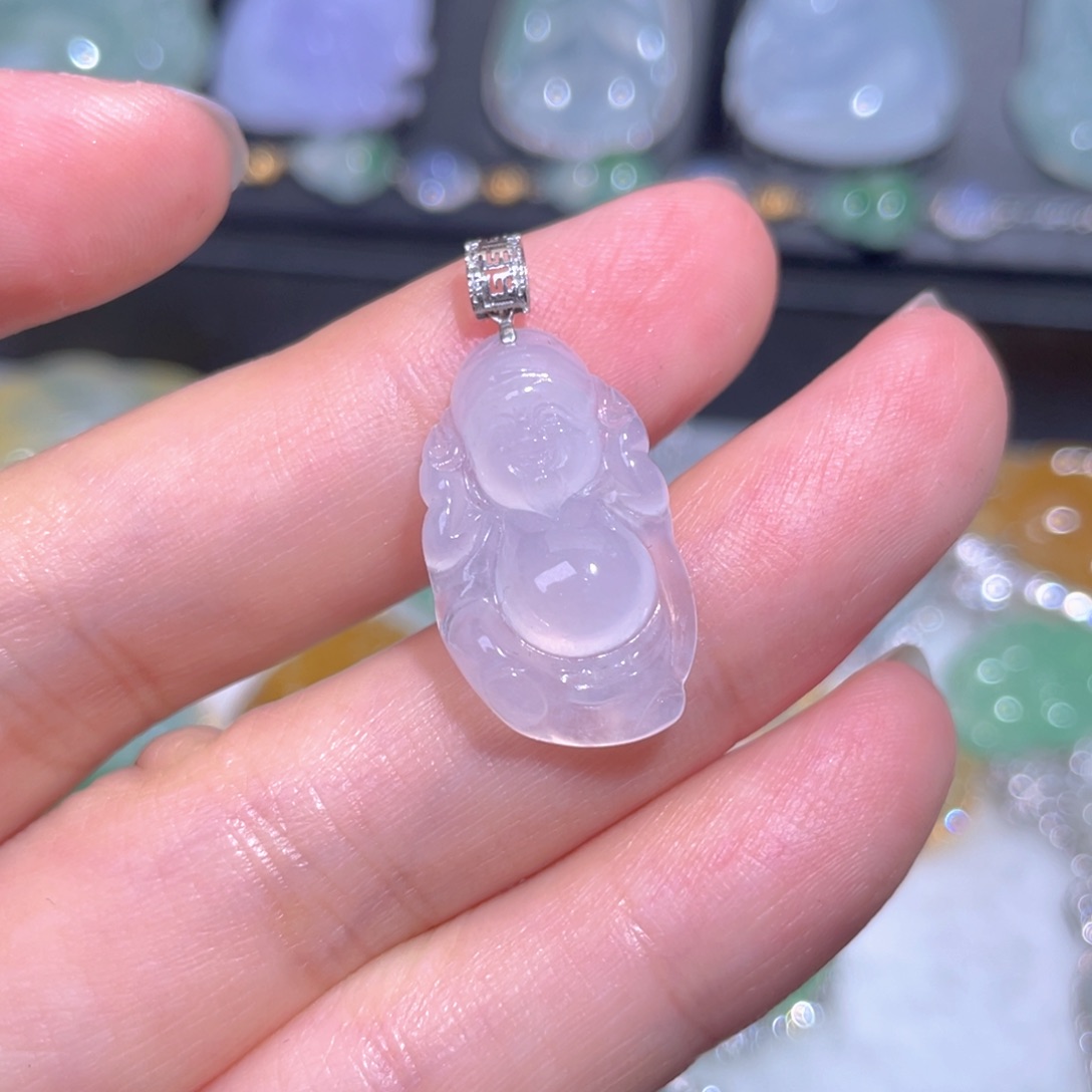 颈饰18K金镶嵌翡翠翡翠