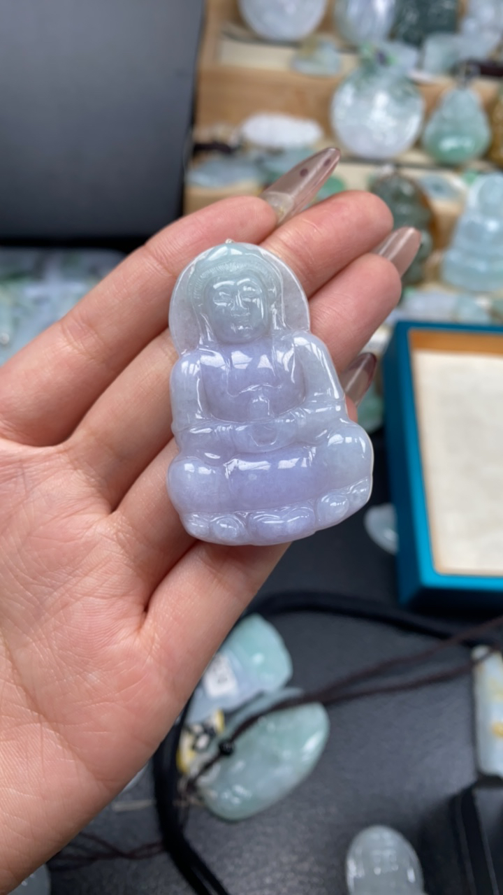 天然翡翠玉观音吊坠