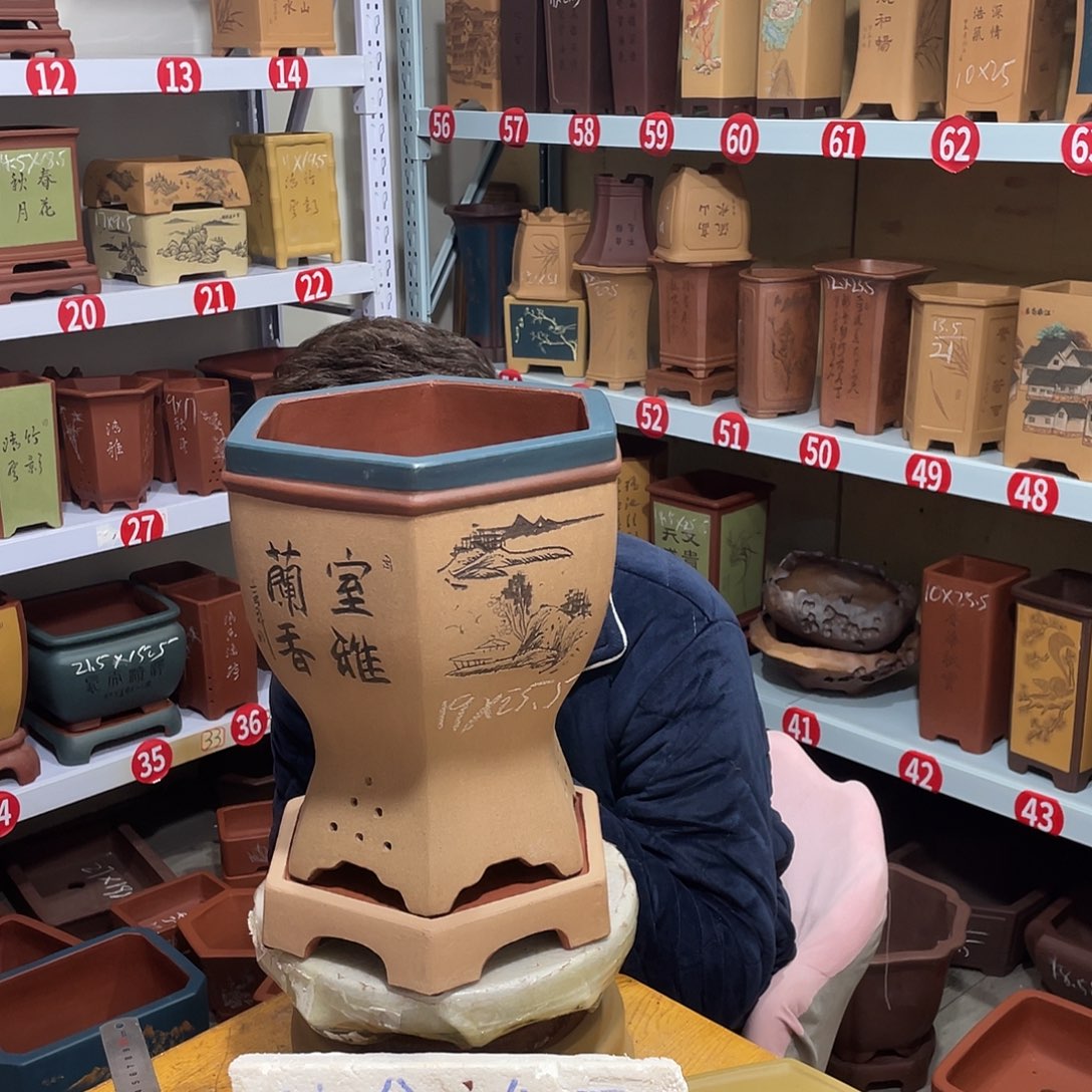 紫砂天心紫砂手工花盆