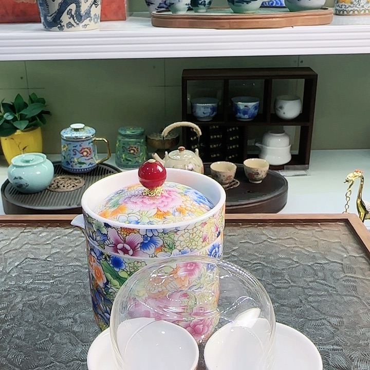 青花瓷器茶具茶叶罐旅行茶具玻璃杯