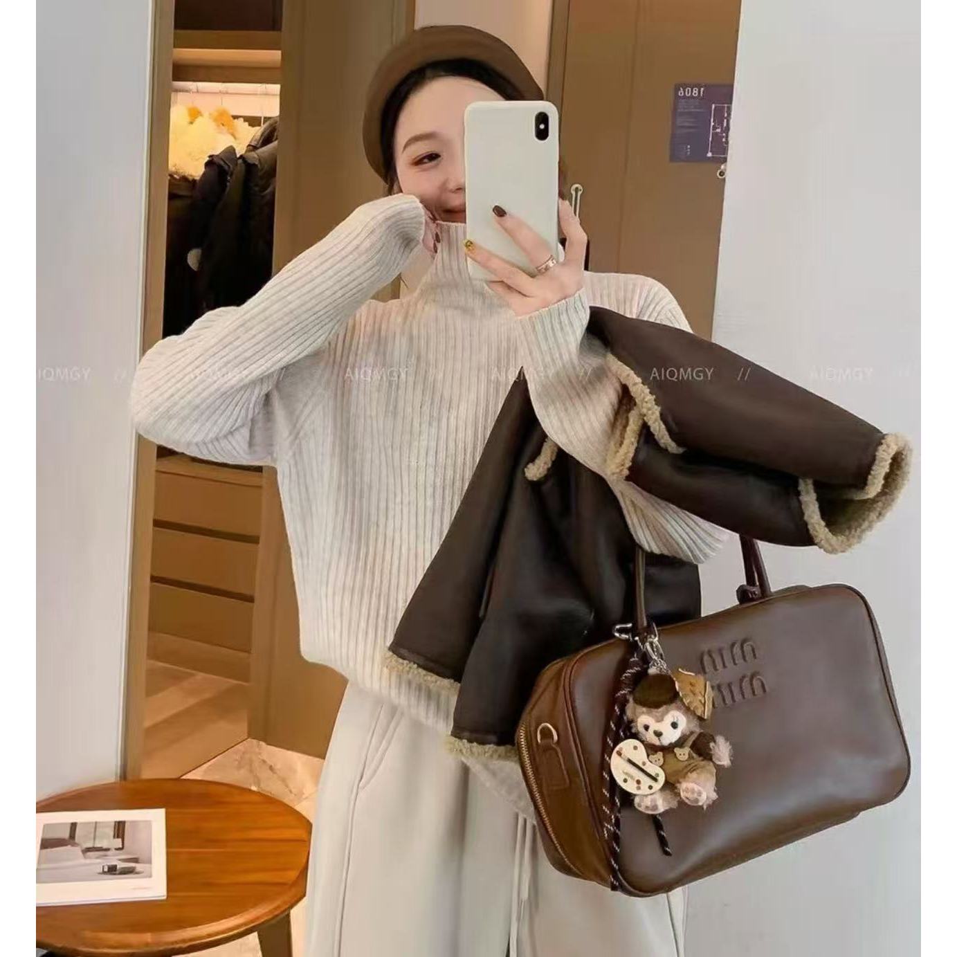 蓝眼泪088-112羊绒衫秋冬季极简风百搭常规款女装毛衣羊毛衫