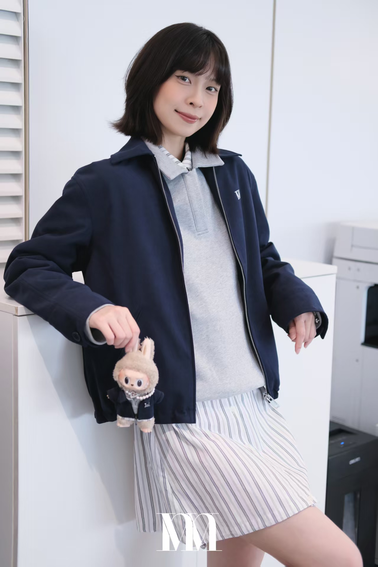 唛标V领长袖卫衣
