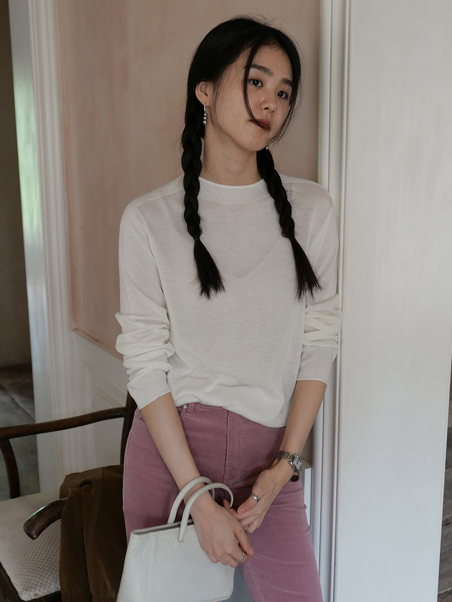 《新品上新》极简风圆领纯色秋冬百搭设计感毛针织衫 01731