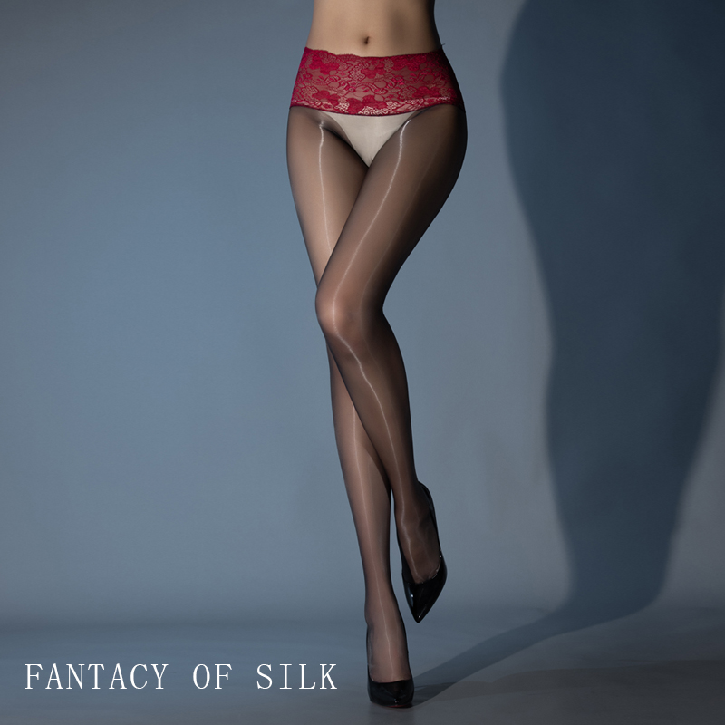 【西西里】极光油亮无缝深裆超薄3d丝滑蕾丝高腰丝袜性感连裤袜细腻