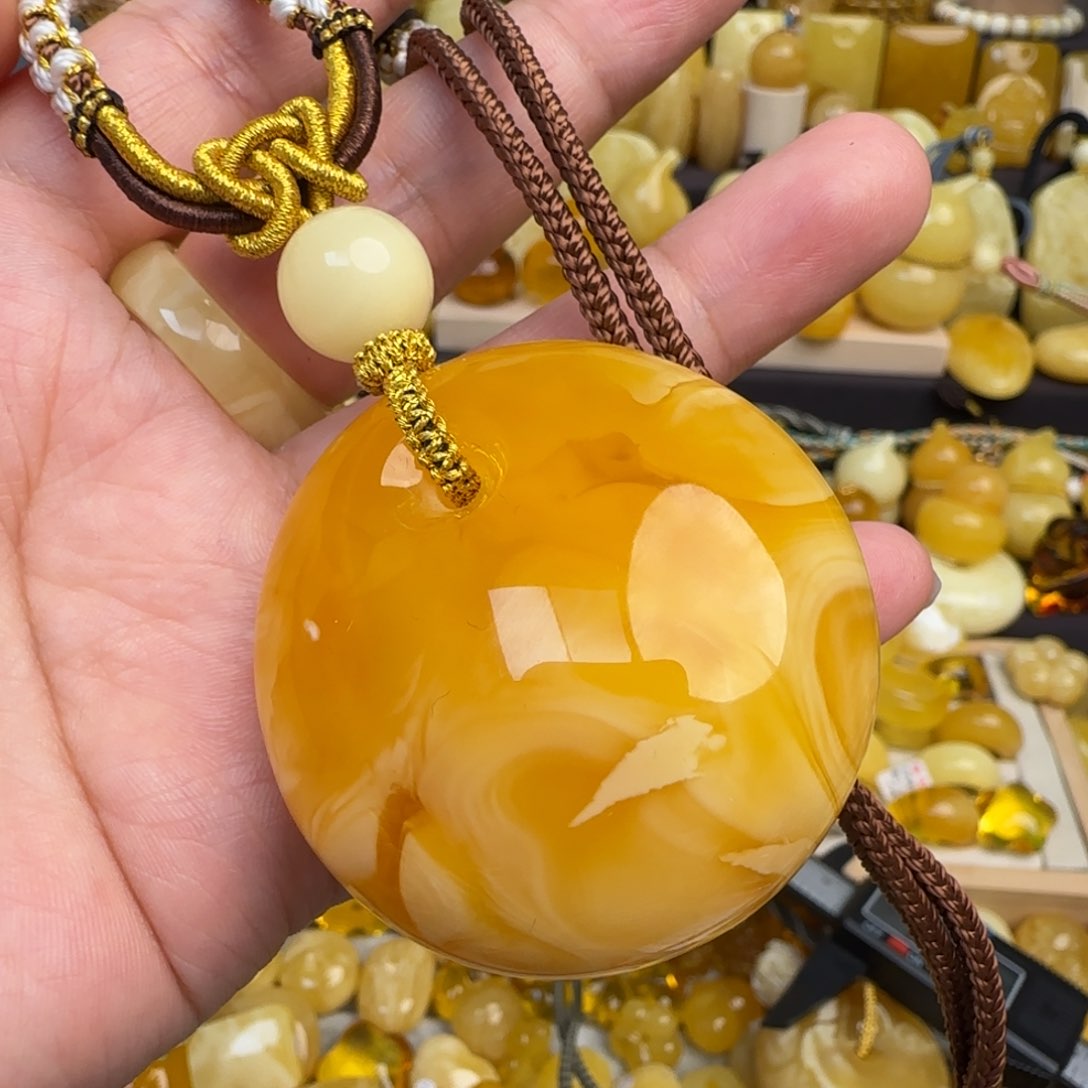 未镶嵌蜜蜡套链天然焦皮料溶洞妖花蜜蜡公主扣