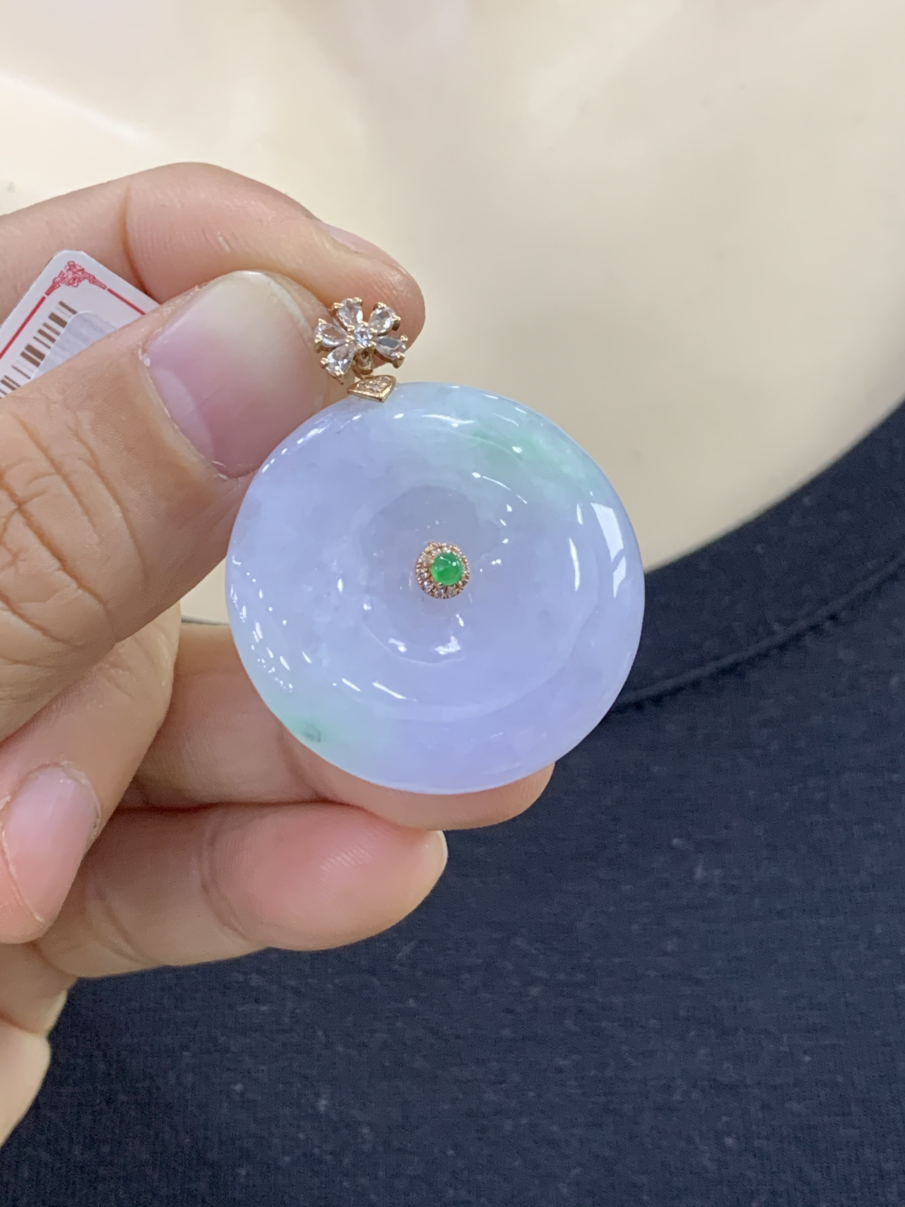 18k金镶嵌平安扣，完美