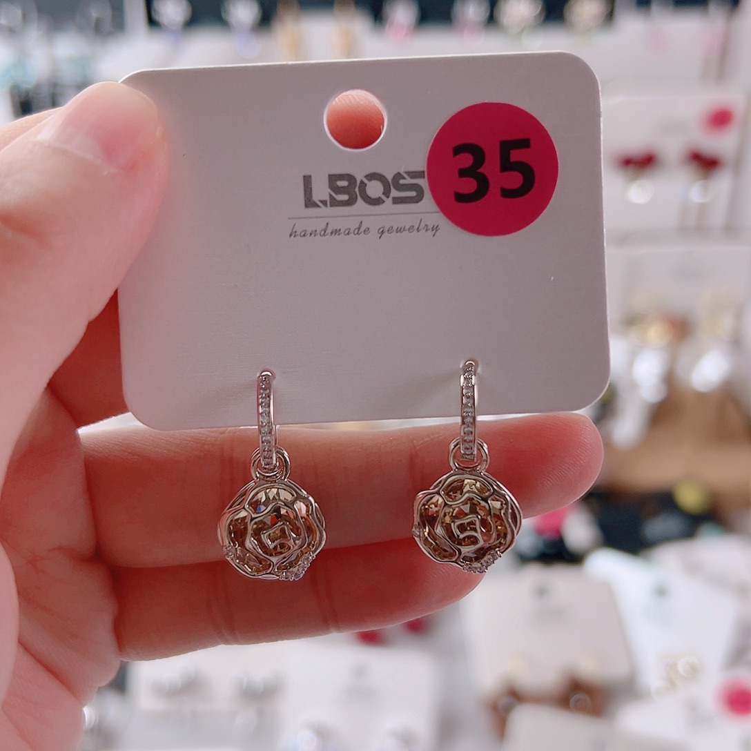 锆石纯铜合金耳环