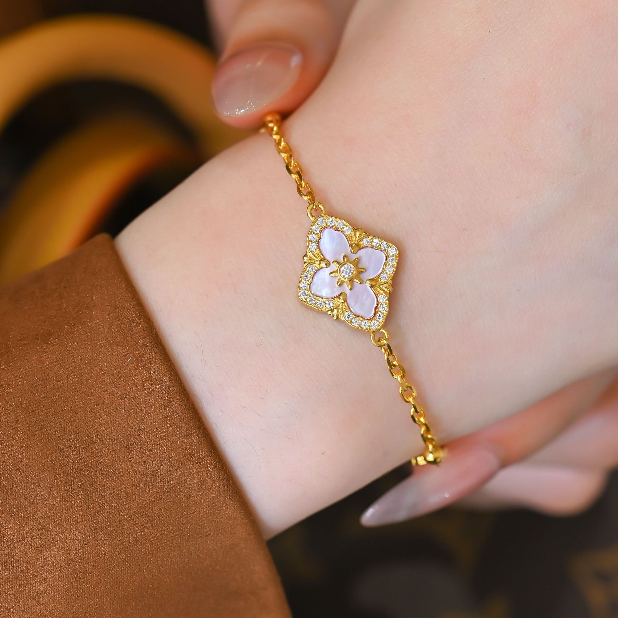 【今玉福】足金999 五花手链宫廷风百搭时尚气质轻奢F