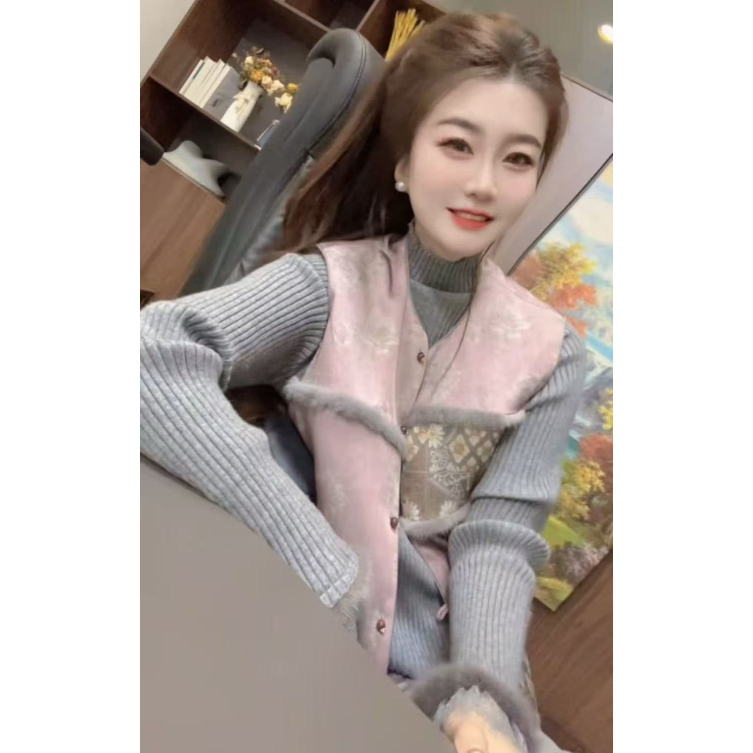 『紫色韵味H』设计显瘦百搭时尚马甲8991