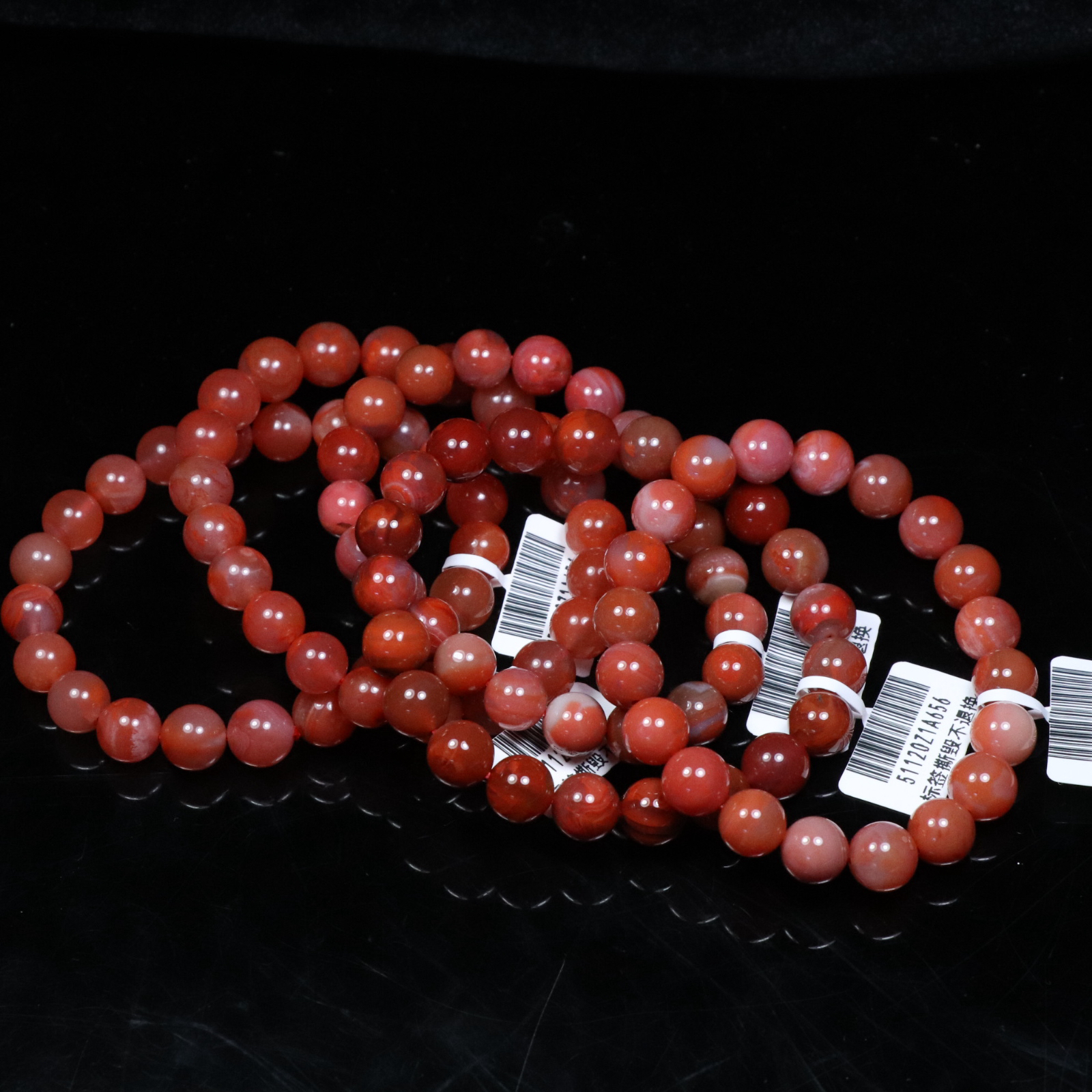 原矿无优化天然南红瓦西圆珠单圈9mm左右多样性发一条不保无裂