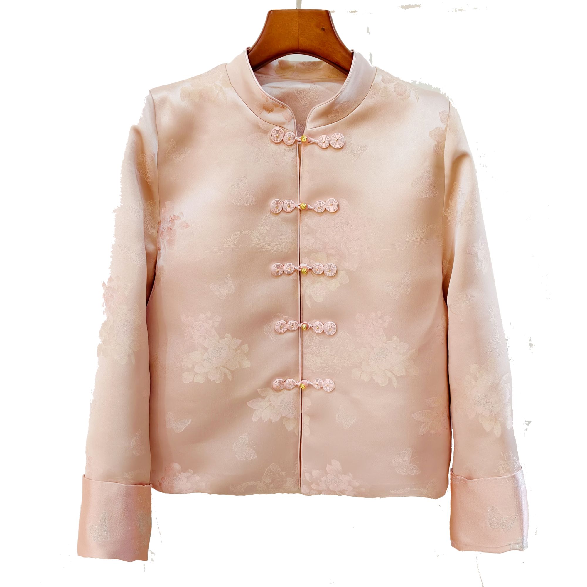 【荷塘月色】国风提花粉色女2026春季新款超新中式国风女装外套上衣