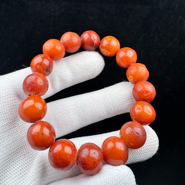 D6767天然原矿蜜蜡【瑕疵特价】单圈13+mm支持鉴定 假一罚十