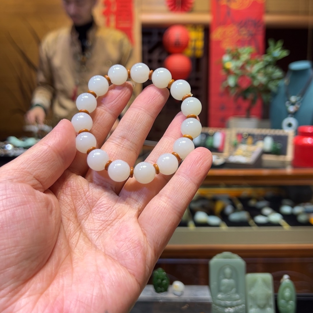 和田玉手链未镶嵌12