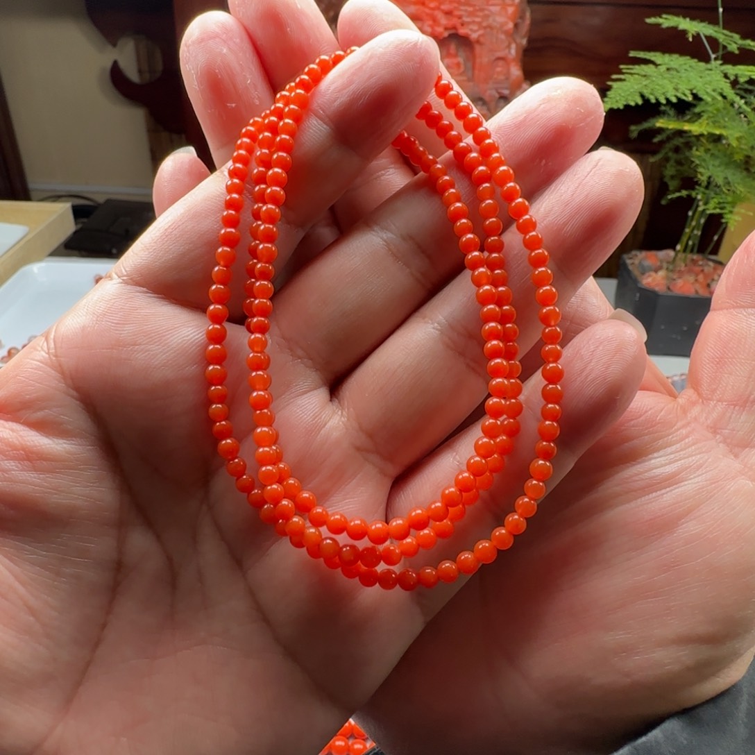 南红玛瑙未镶嵌3➕小米珠多圈