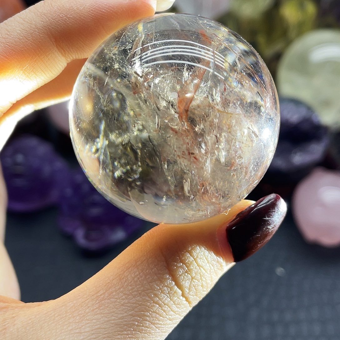 未镶嵌水晶珠宝半成品15茶晶共生浇花43mm