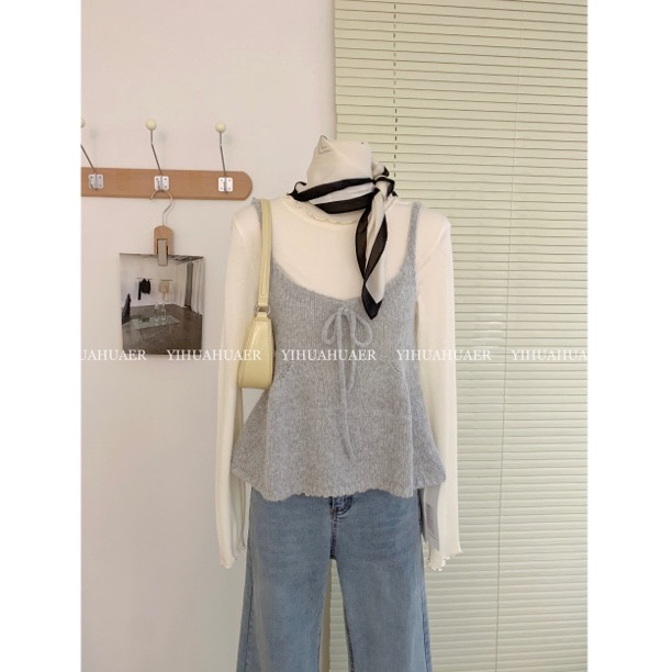 （不含内搭）东大门春季新款韩系初春百搭毛织纯色背心马甲2305