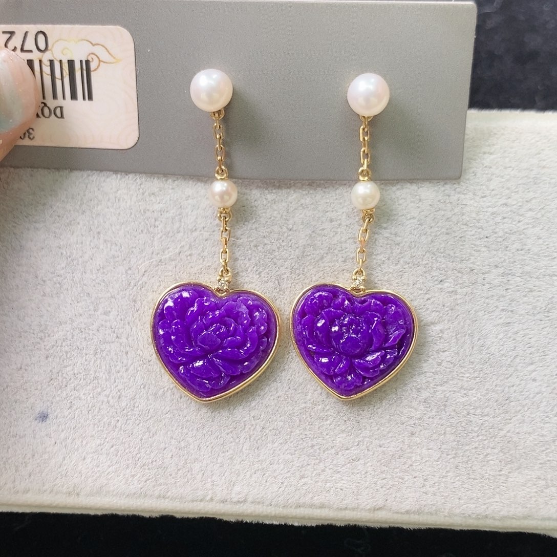 苏纪石（舒俱来）18K金镶嵌耳环