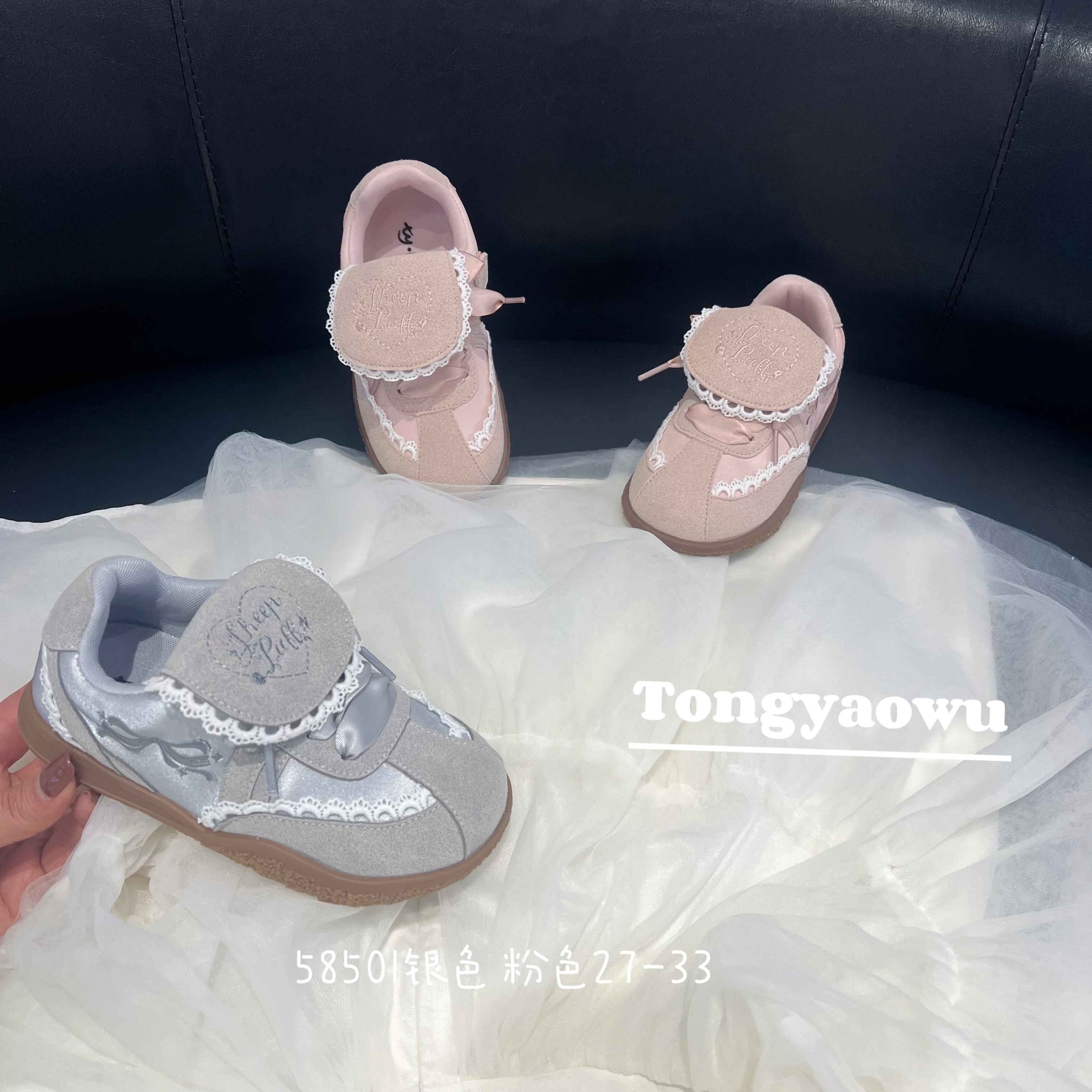 轻便刺绣透气防滑鞋勃肯鞋女童软底运动女宝休闲鞋