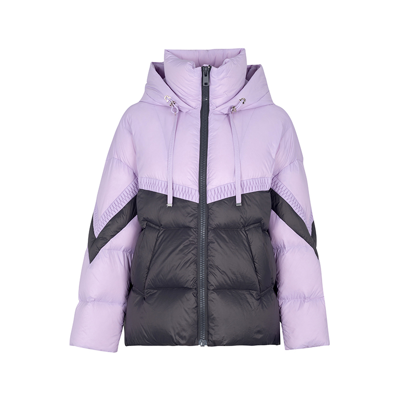 【直播专享】商场同款新品拼色设计短款鹅绒服N0911A34903