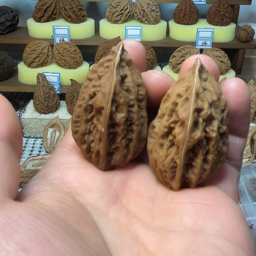 文玩核桃把件葫芦桩扁嘴柳叶