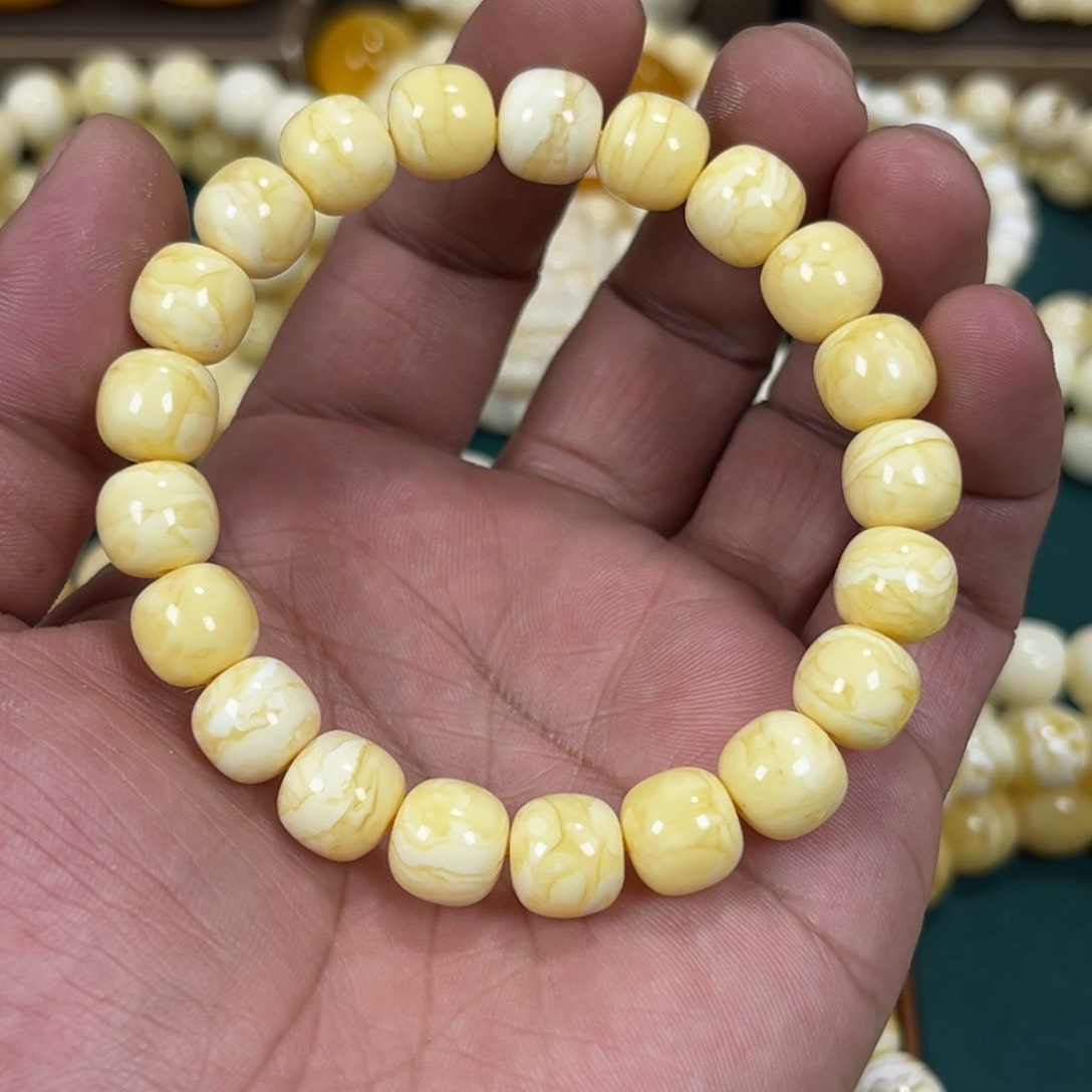 琥珀手链未镶嵌同料虎皮蜡老邢手串10mm